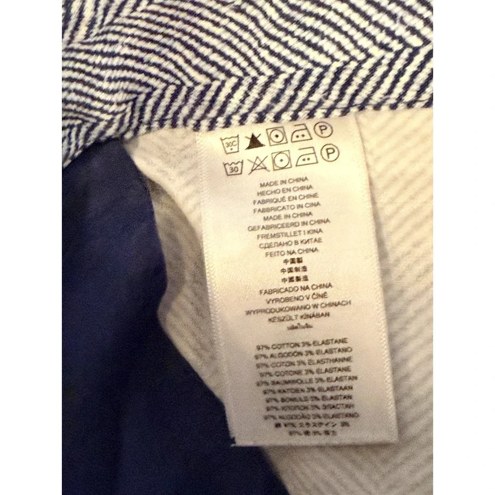 Michael Kors Women's Size 14 Blue‎ Herringbone Print Pants